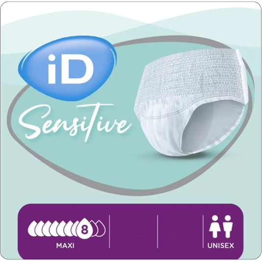 Imavad püksid ID Sensitive Pants Maxi (8 tilka, 2304 ml), L (vü 100-150 cm), väga raske pidamatus, N10